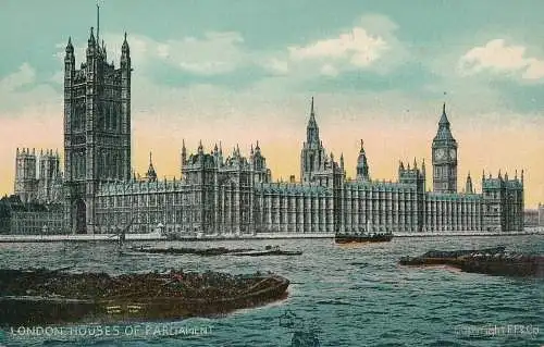 PC61482 London. Houses of Parliament. F. F. und Co