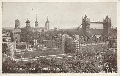 PC61450 Der Tower und die Tower Bridge. London. Lachs. Nr 4804