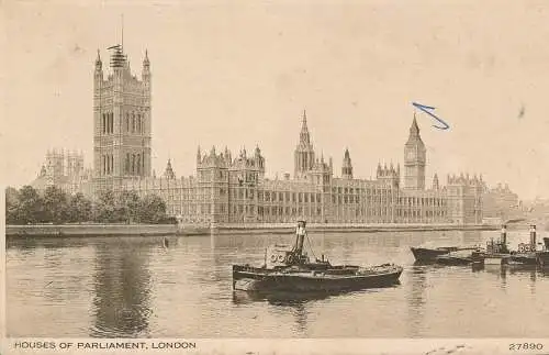 PC61483 Houses of Parliament. London. B.P.Co. Nr 27890