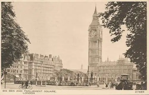 PC61484 Big Ben und Parliament Square. London. B.P.Co. No 27889