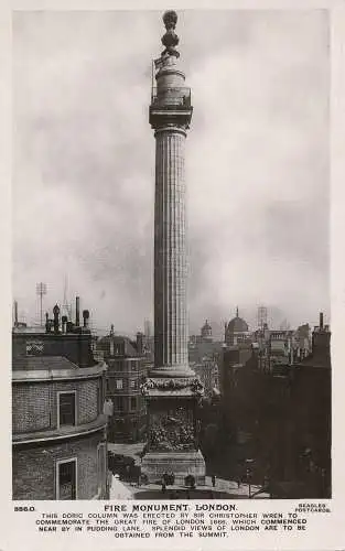 PC63368 Fire Monument. London. Beagles and Co. RP