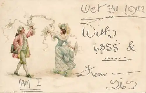 PC63072 Alte Postkarte. Tanzende Frau und Mann