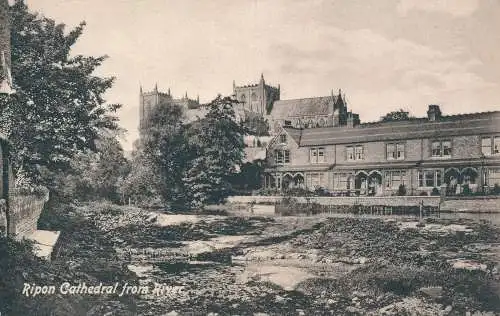 PC63196 Kathedrale von Ripon vom Fluss. Valentine