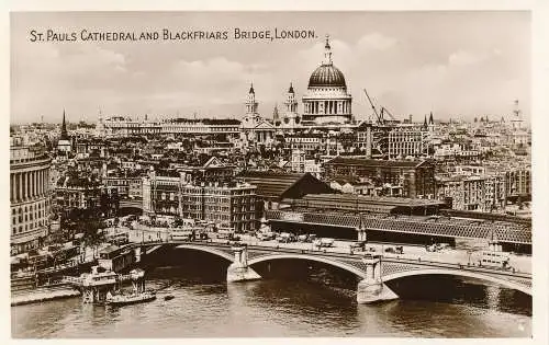 PC77266 St. Pauls Cathedral und Blackfriars Bridge. London. RP