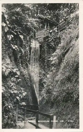 PC77208 Der Wasserfall. Shanklin Chine. I. W. G. Dean. The Bay. RP. 1960