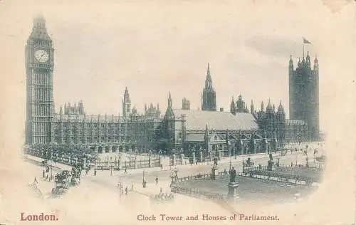 PC76728 Uhrturm und Houses of Parliament. London. 1904