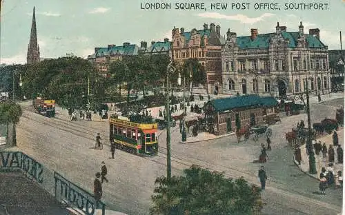 PC75996 London Square. Neue Postfiliale. Southport. 1908