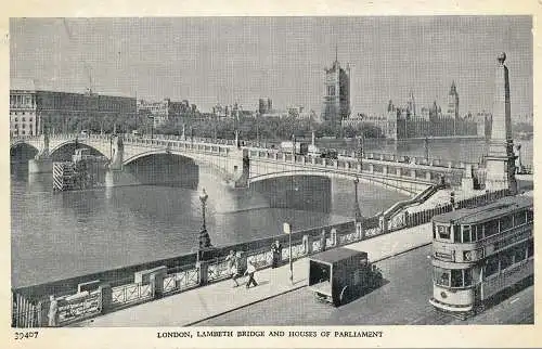 PC77270 London. Lambeth Bridge und Houses of Parliament. C. Richter. Nr 39407