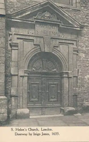 PC75724 S.Helens Church. London. Doorway von Inigo Jones