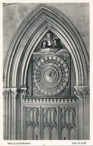 PC76946 Wells Cathedral. Die Uhr. RP