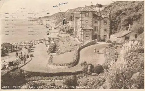 PC76815 Ventnor. I. W. Blick nach Westen und die Kaskade. Nahe. Nr 4606. 1951