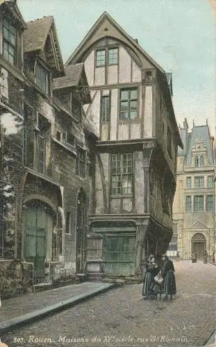 PC76107 Rouen. Maisons du XV Siecle rue St. Romain. 1917