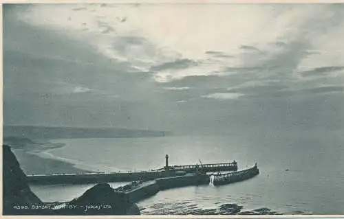 PC76020 Sunset. Whitby. Judges Ltd. No 4598