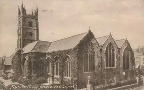 PC75595 Plymouth. St. Andrews Kirche. Frith. 1919