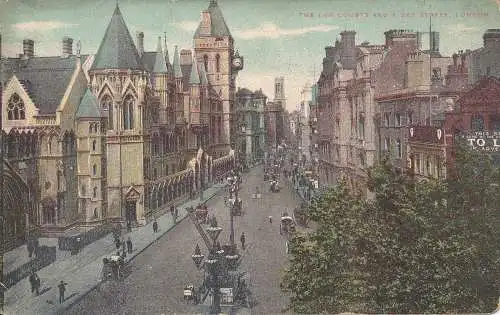 PC75470 The Law Courts und Fleet Street. London. 1913