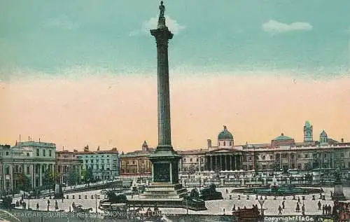 PC75465 Trafalgar Square und Nelsons Monument. London. F. F. und Co