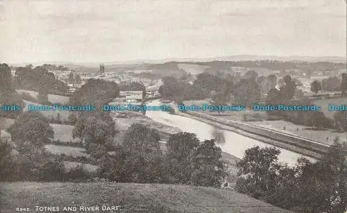 R004330 Totnes und River Dart. Photochrom. Sepiaton