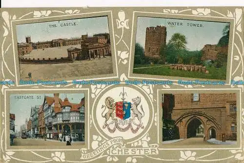 R003952 Grüße aus Chester. Mehrfachansicht. Valentinstag. 1911