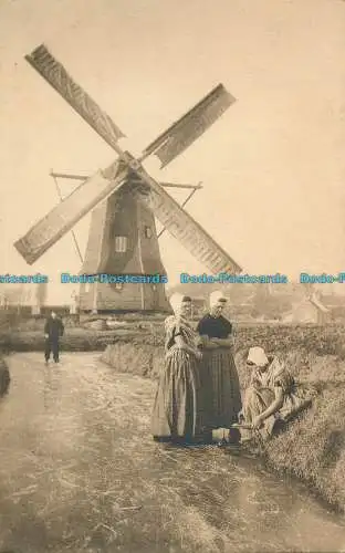 R005176 Mädchen Schlittschuhlaufen. Zeeland. Holland. F. B. Den Boer. 1912