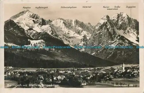 R005241 Garmisch mit Wettersteingebirge. H. Huber. Nr 582