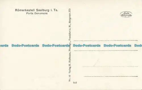 R005547 Romerkastell Saalburg i.Ts. Porta Dekumana. H. Hofmann. RP