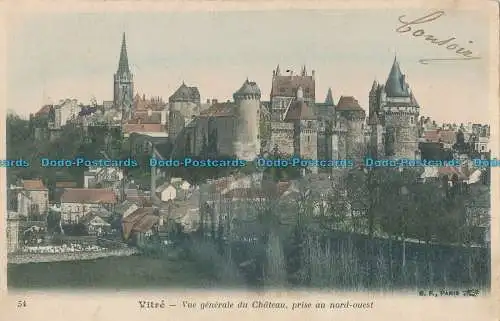 R005865 Vitre. Vue Generale du Chateau prise au Nord Ouest