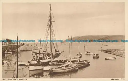 R006171 Grüße aus Porlock. Porlock. Dearden und Wade. Sonniger Süden. Nr 954