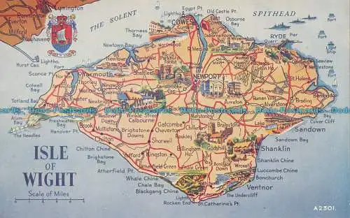 R006228 Isle of Wight. Eine Karte. Valentinstag. Kunstfarbe. Nr A2301