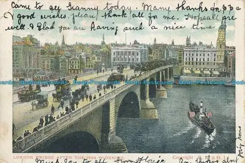 R007300 London Bridge nach der Verbreiterung von 1904. G.D. und D.L. 1905