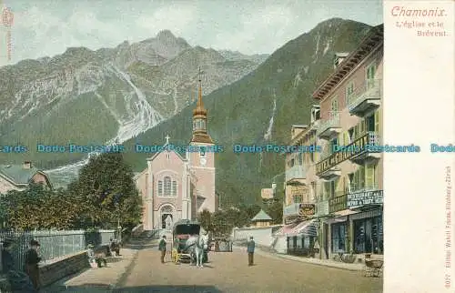 R010550 Chamonix. L Eglise et le Brevent. Freres. B. Hopkins
