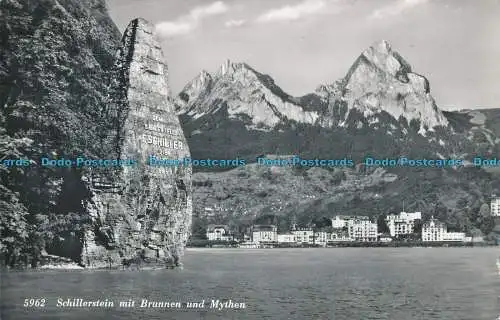 R007782 Schillerstein mit Brunnen und Mythen. Rud. Suter. Nr 5962