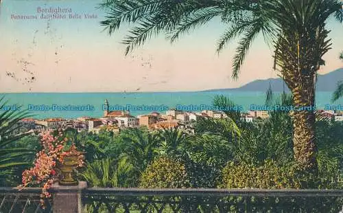 R008513 Bordighera. Panorama dall Hotel Bella Vista. 1925