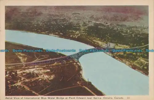 R008552 Luftaufnahme der International Blue Water Bridge am Point Edward bei Sarn