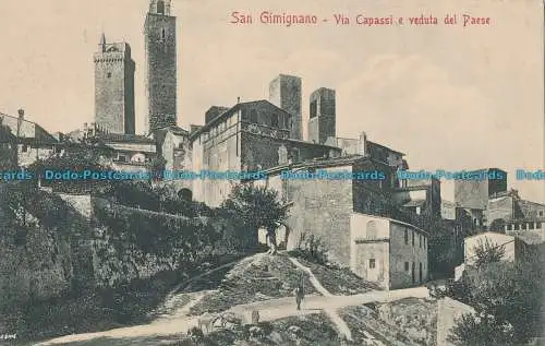R010838 San Gimignano. Via Capassi e Veduta del Paese. Giuseppe Del Taglia