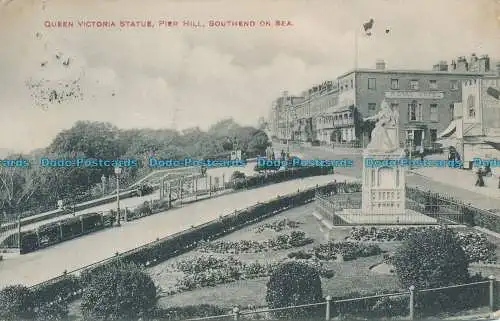 R008714 Queen Victoria Statue. Pier Hill. Southend on Sea. 1912