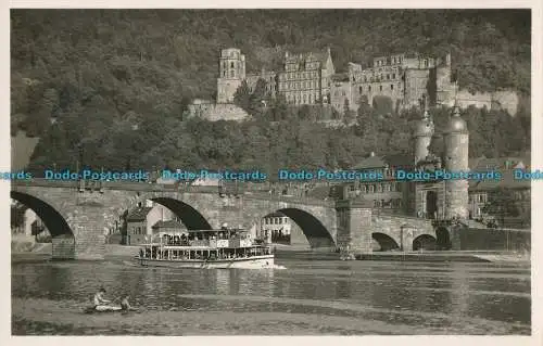 R010090 Heidelberg. Alte Neckarbrücke und Schloss. Edm. von König. RP