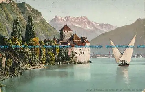 R010321 Chateau de Chillon et Dents du Midi. 1908