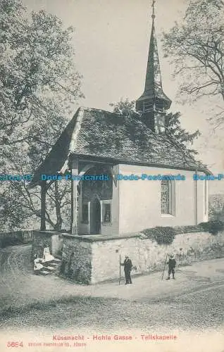 R014280 Kussnacht. Hohle Gasse. Tellskapelle. Fotoglob. Nr 5684. 1907. B. Hopki