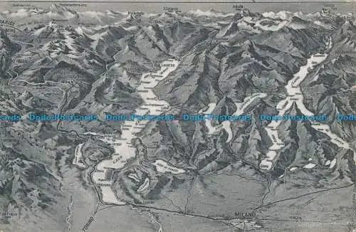 R014551 Alte Postkarte. Bergkarte. Brunner. B. Hopkins