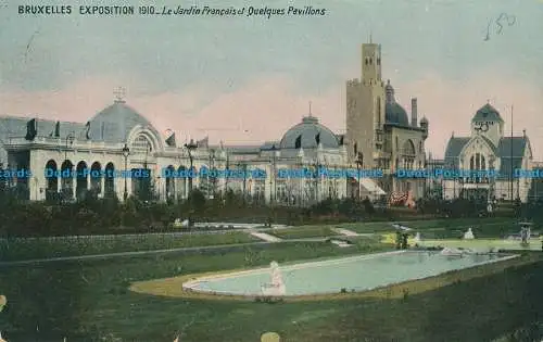 R014404 Brüssel Ausstellung 1910. Le Jardin Francais et Quelques Pavillons. 191