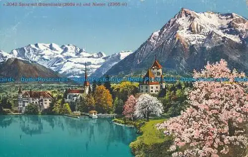 R014595 Spiez mit Bluemlisalp und Niesen. Fotoglob