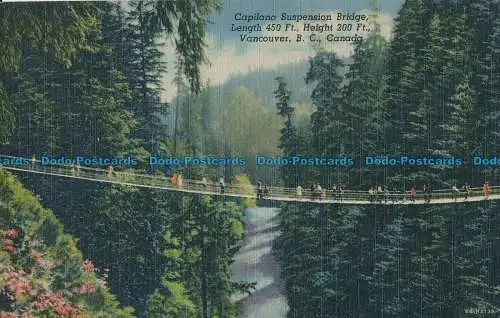 R014681 Capilano Hängebrücke. Vancouver. B.C. Kanada. Coast Publishing. B