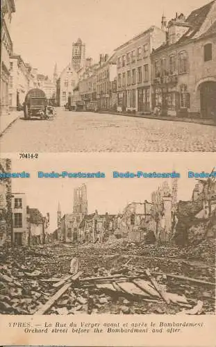 R015907 Ypers. Orchard Street vor dem Bombardement und danach. Antony d Ypern