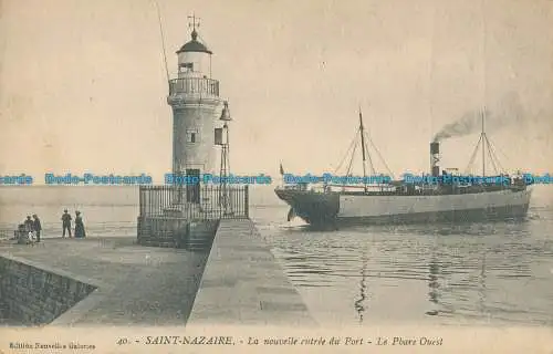 R015910 Saint Nazaire. La Nouvelle Entree du Port. Le Phare Ouest. B. Hopkins