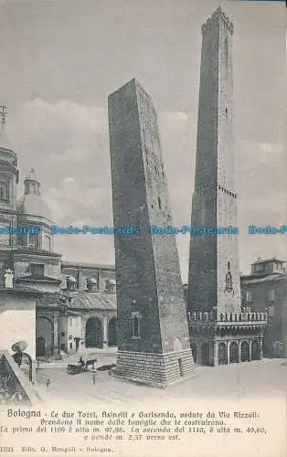 R016425 Bologna. Le Due Torri Asinelli e Garisenda Vedute da Via Rizzoli. G. Herren