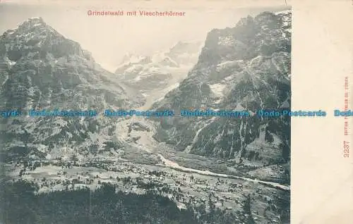 R017355 Grindelwald mit Viescherstorner. Fotoglob. Nr 2237