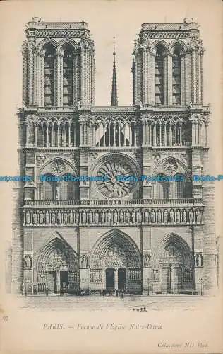 R015069 Paris. Facade de l Eglise Notre Dame. ND. Nr 97. B. Hopkins