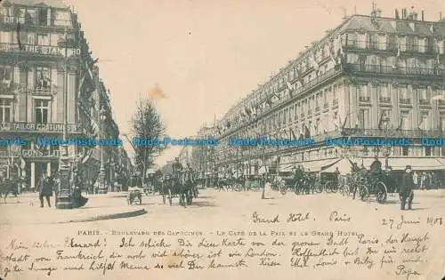 R015071 Paris. Boulevard des Capucines. Le Cafe de la Paix et le Grand Hotel. 19