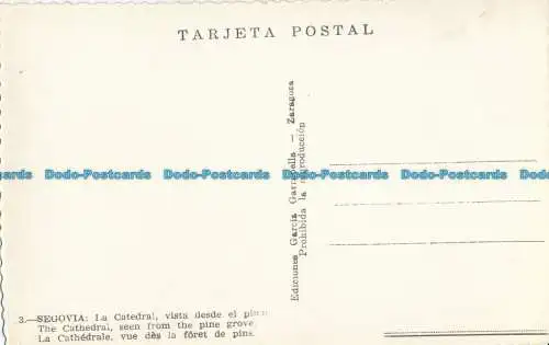 R017583 Segovia. Die Kathedrale vom Pinienhain aus gesehen. Garcia Garrabella. RP