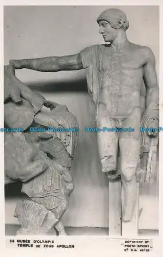 R016316 Postkarte. Musee d Olympie Temple de Zeus Apollon. Agfa